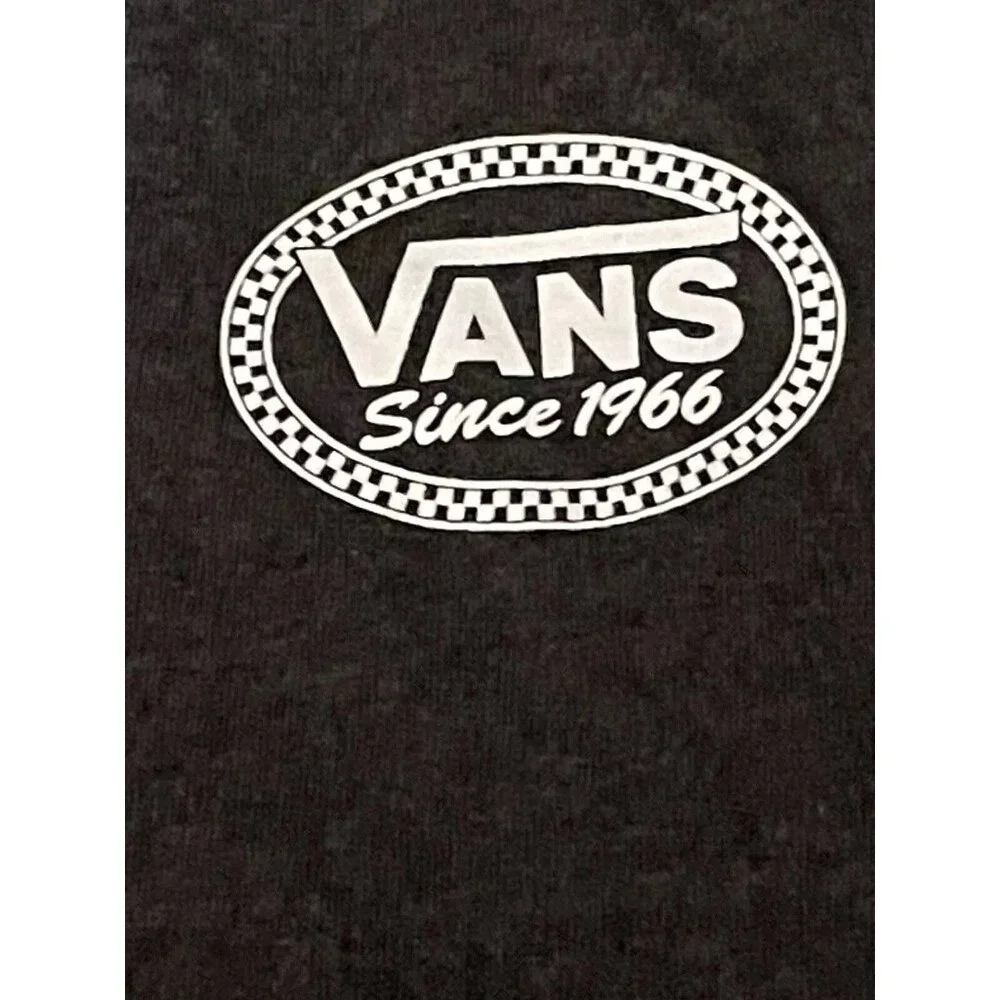 Vans Shirt Mens Large Dark Gray Crewneck Logo Short Sleeve Graphic Tee Lounge - Picture 6 of 6
